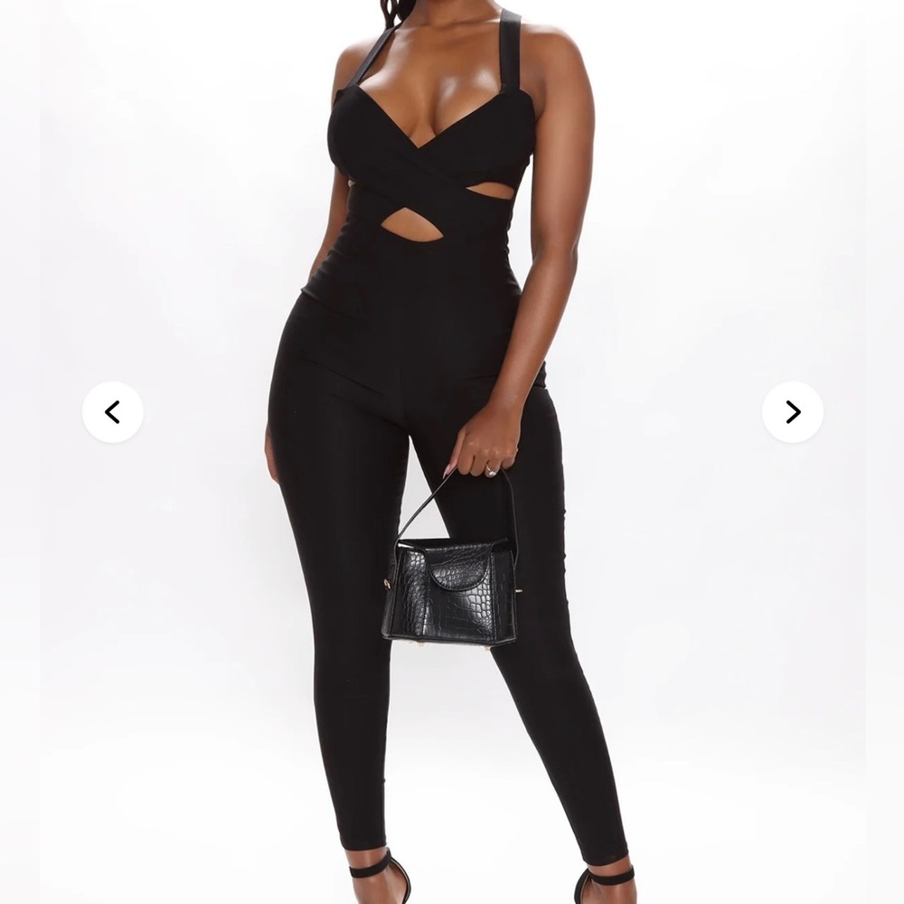 Fashion Nova Black Cutout Jumpsuit